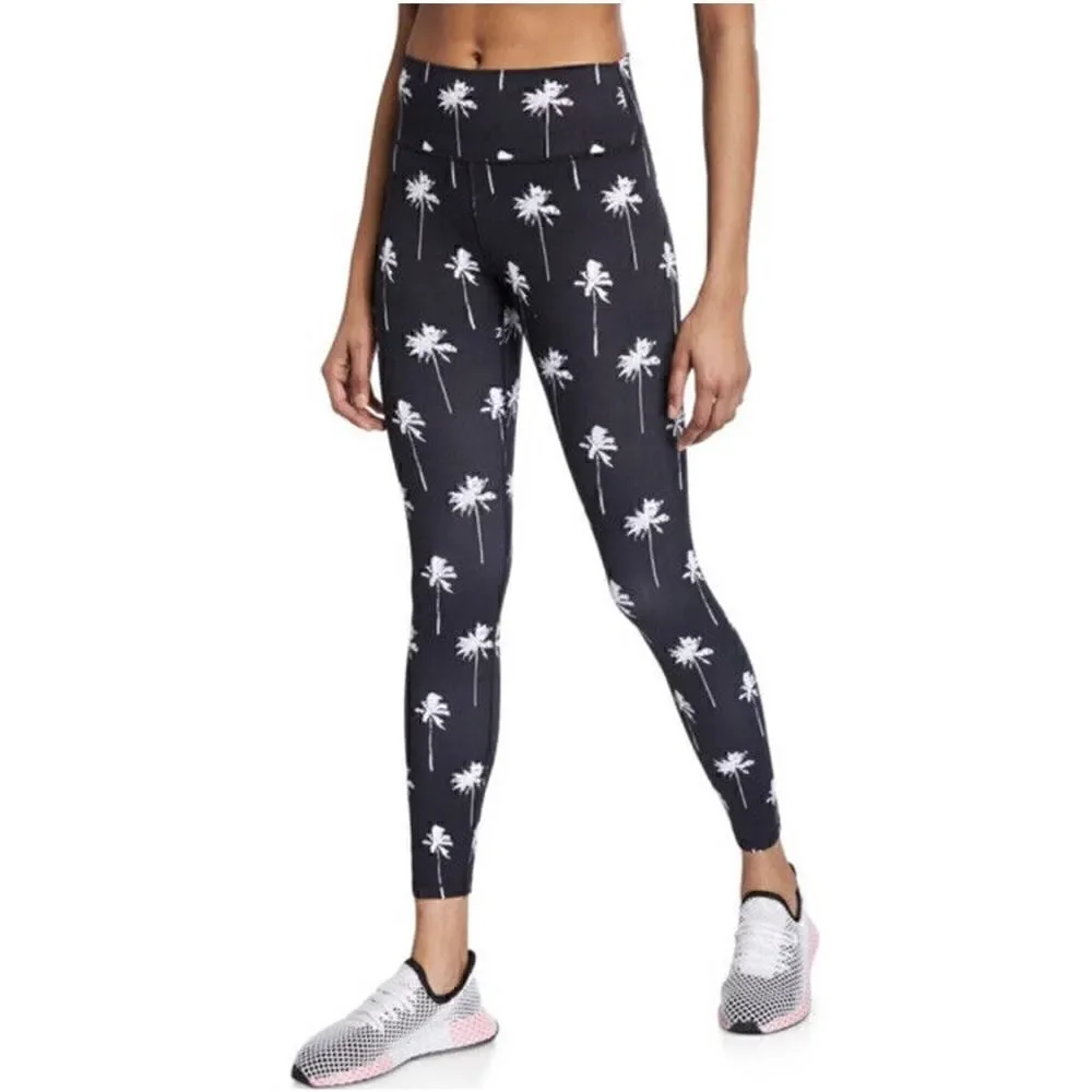 Spiritual Gangster Palm Tree Leggings Women's Size Small Black White High Rise S